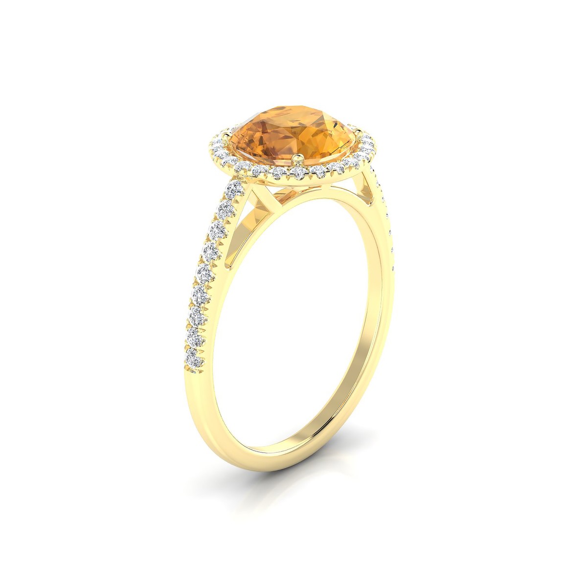 Sunrise | 18k Yellow Gold 8 mm Round Citrine Ring