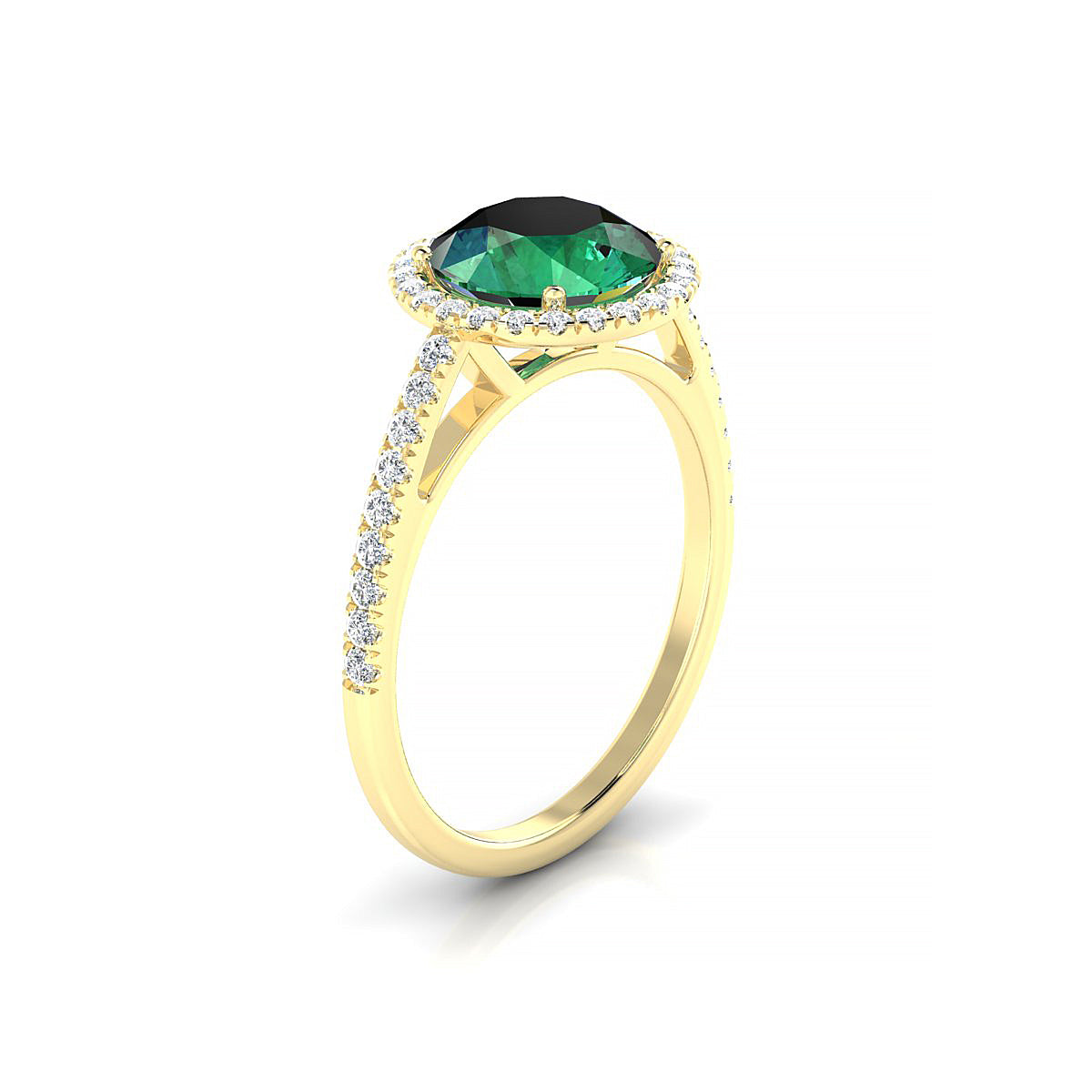Sunrise | 18k Yellow Gold 8 mm Round Emerald Ring