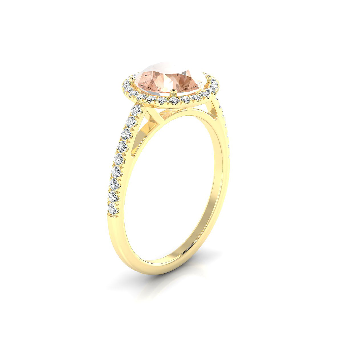 Sunrise | 18k Yellow Gold 8 mm Round Morganite Ring