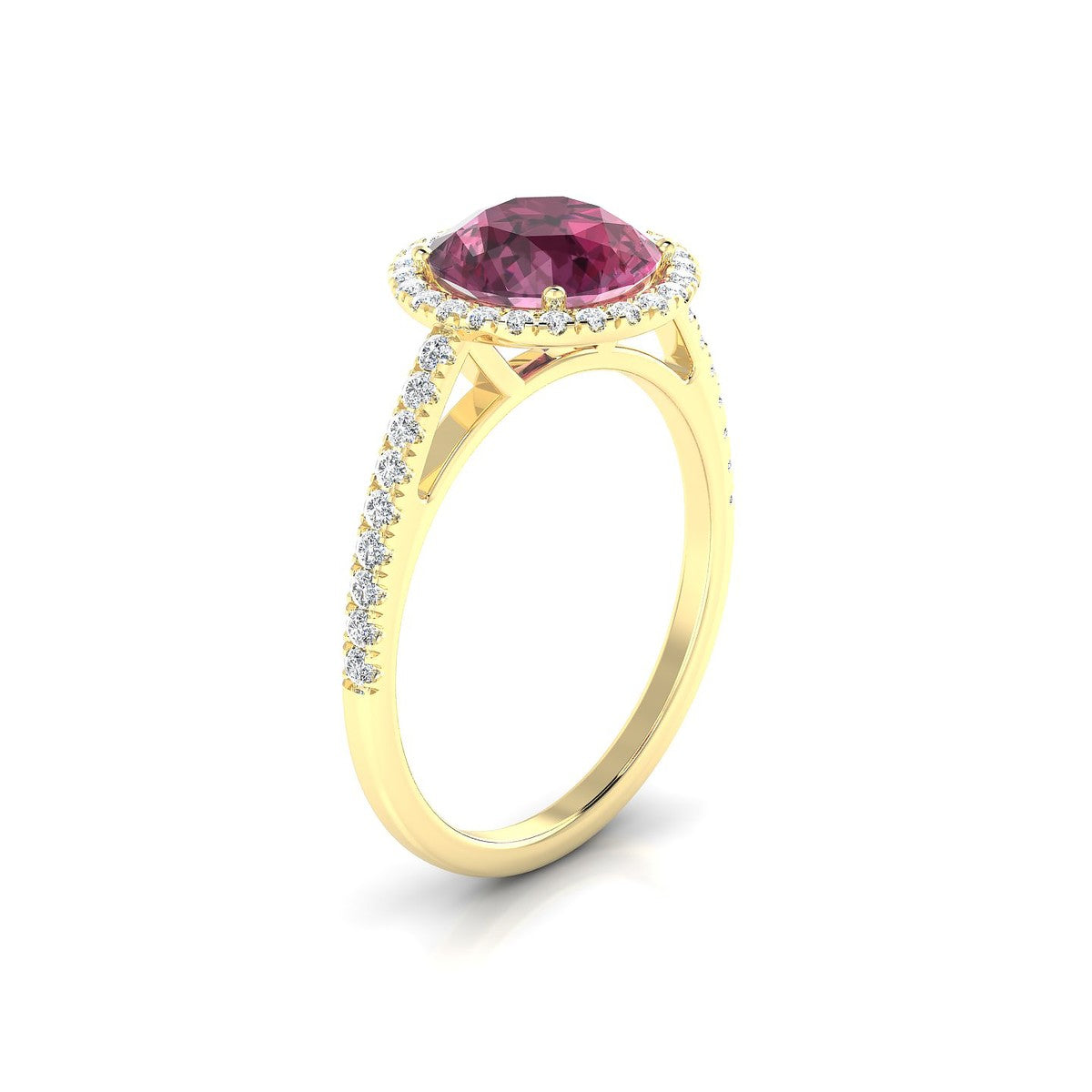 Sunrise | 18k Yellow Gold 8 mm Round Rhodolite Ring