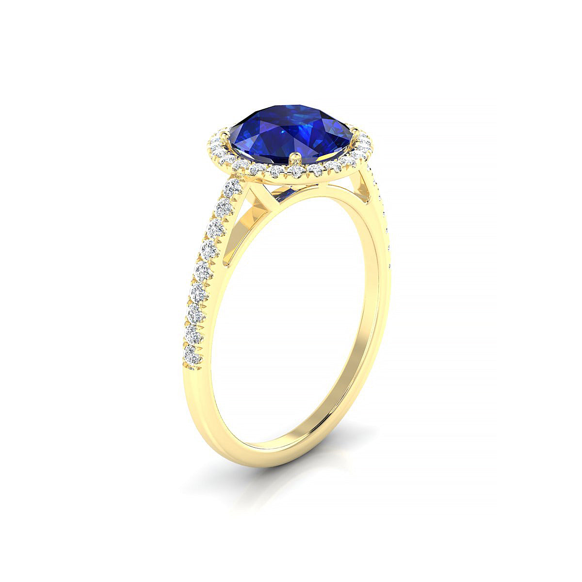 Sunrise | 18k Yellow Gold 8 mm Round Sapphire Ring