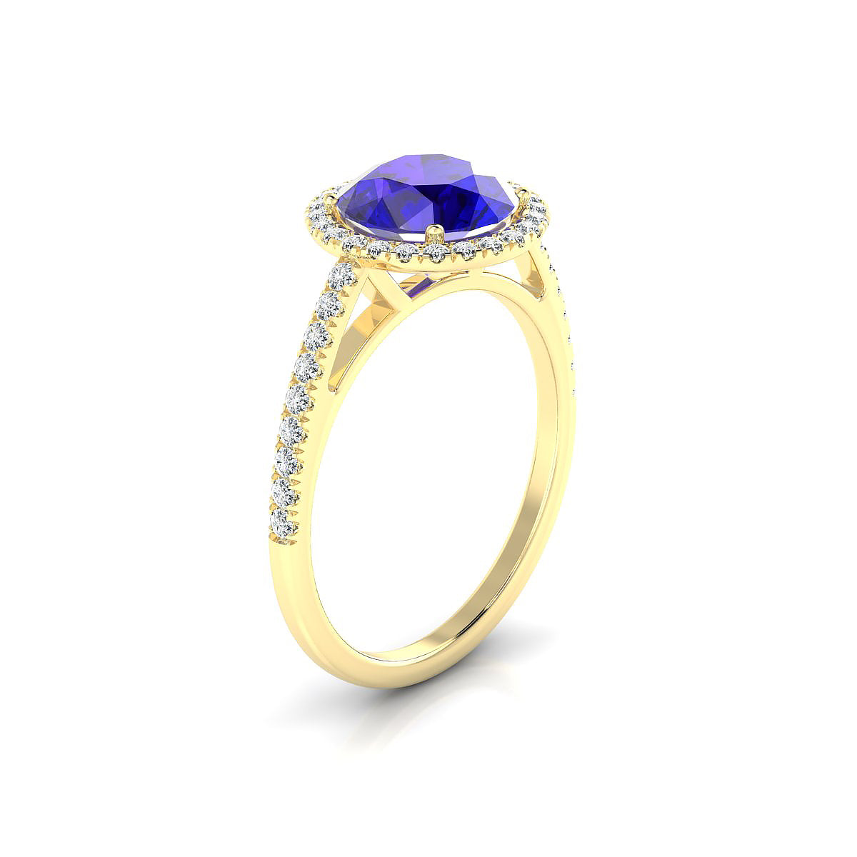Sunrise | 18k Yellow Gold 8 mm Round Tanzanite Ring
