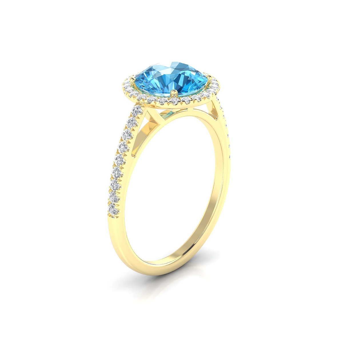Sunrise | 18k Yellow Gold 8 mm Round Topaz Ring