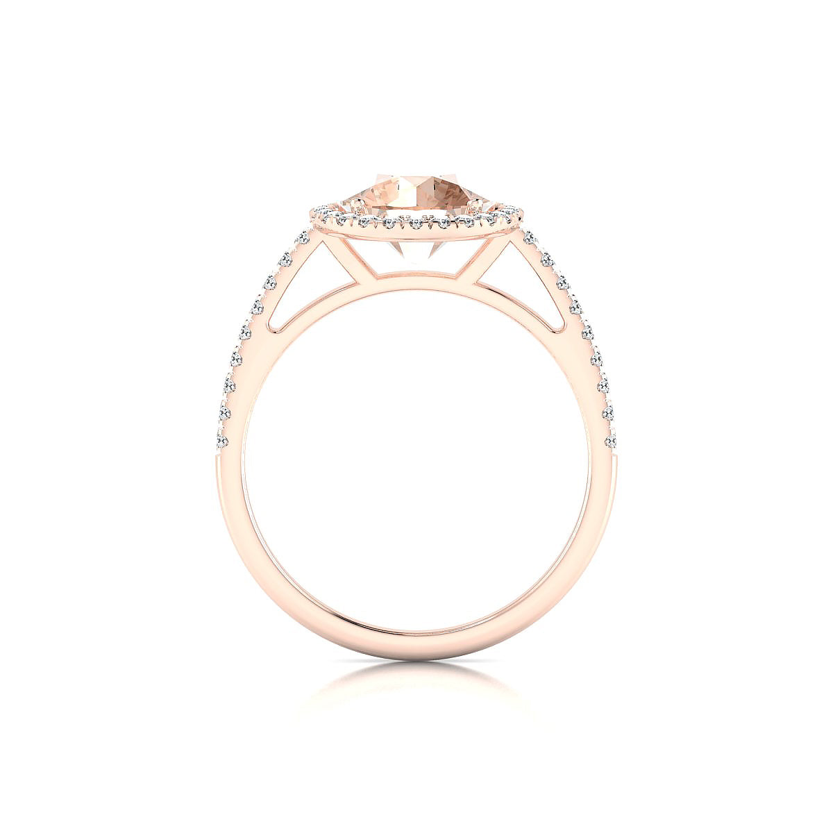 Sunrise | 18k Rose Gold 8 mm Round Morganite Ring