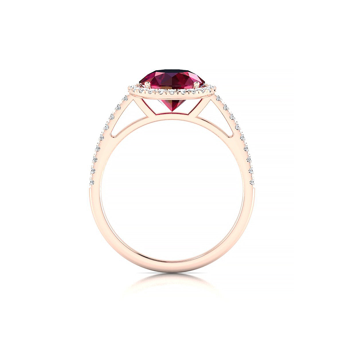 Sunrise | 18k Rose Gold 8 mm Round Ruby Ring
