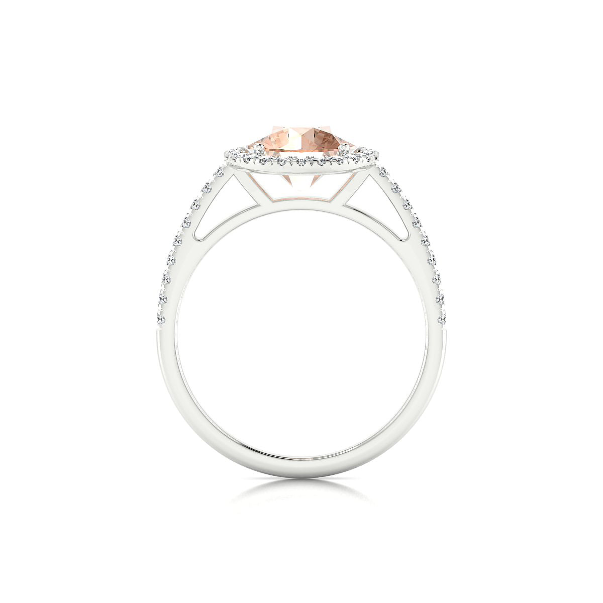 Sunrise | 18k White Gold 8 mm Round Morganite Ring