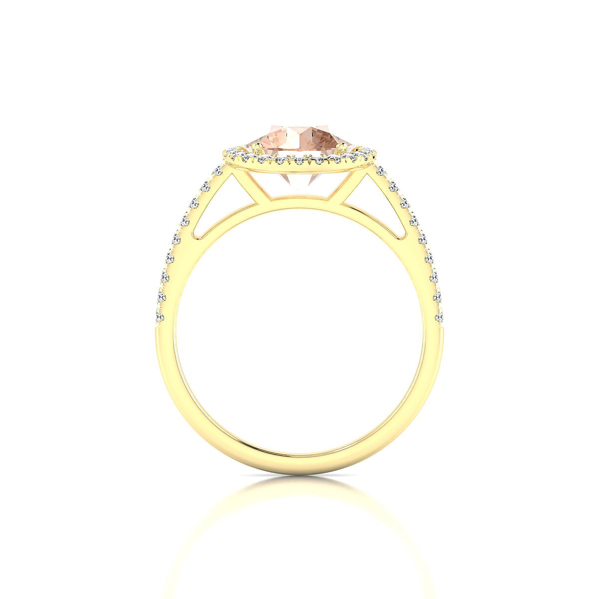 Sunrise | 18k Yellow Gold 8 mm Round Morganite Ring