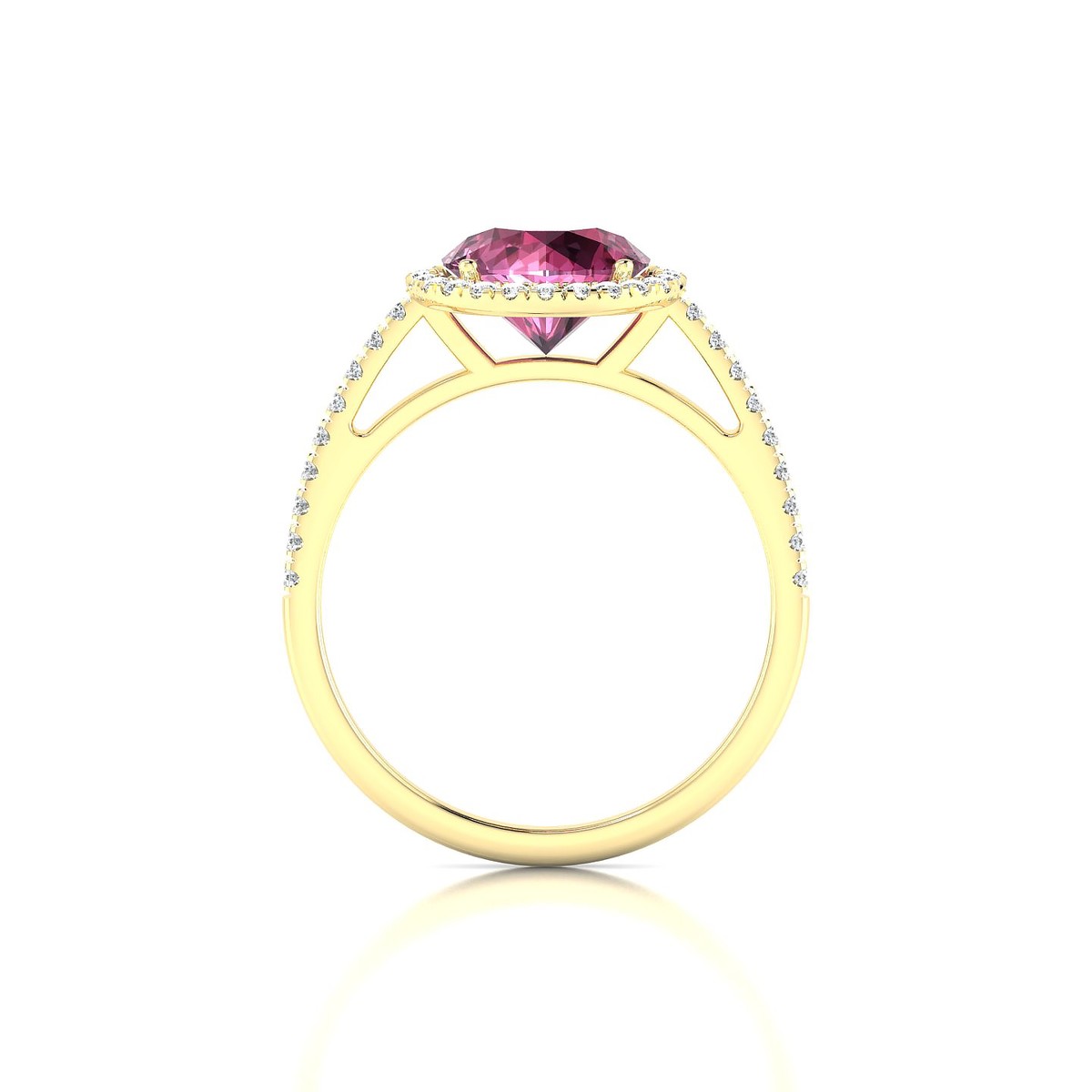 Sunrise | 18k Yellow Gold 8 mm Round Rhodolite Ring