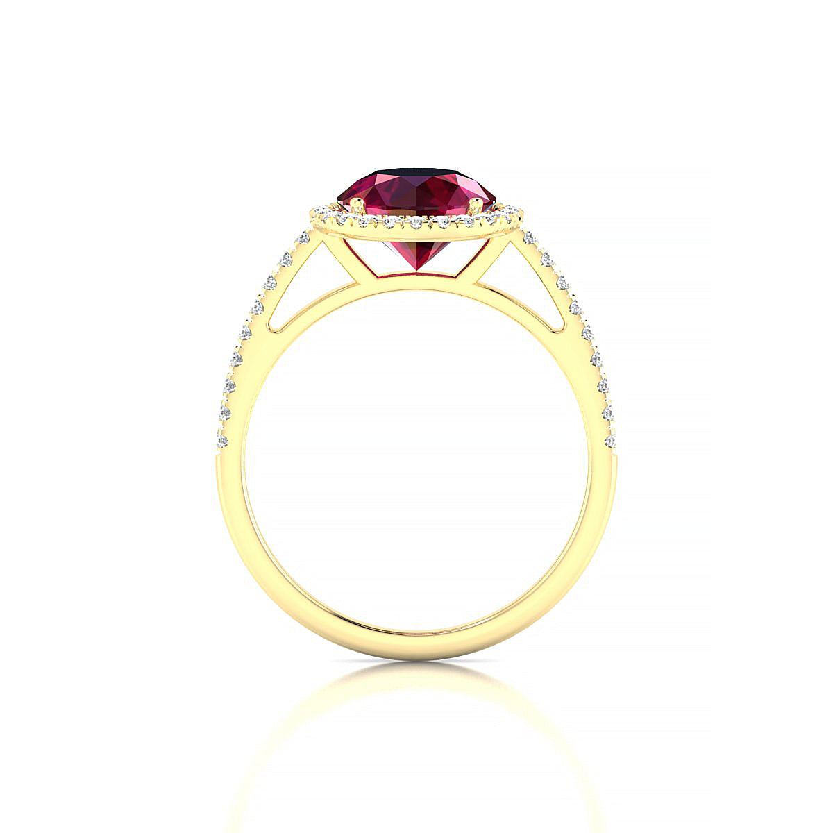 Sunrise | 18k Yellow Gold 8 mm Round Ruby Ring
