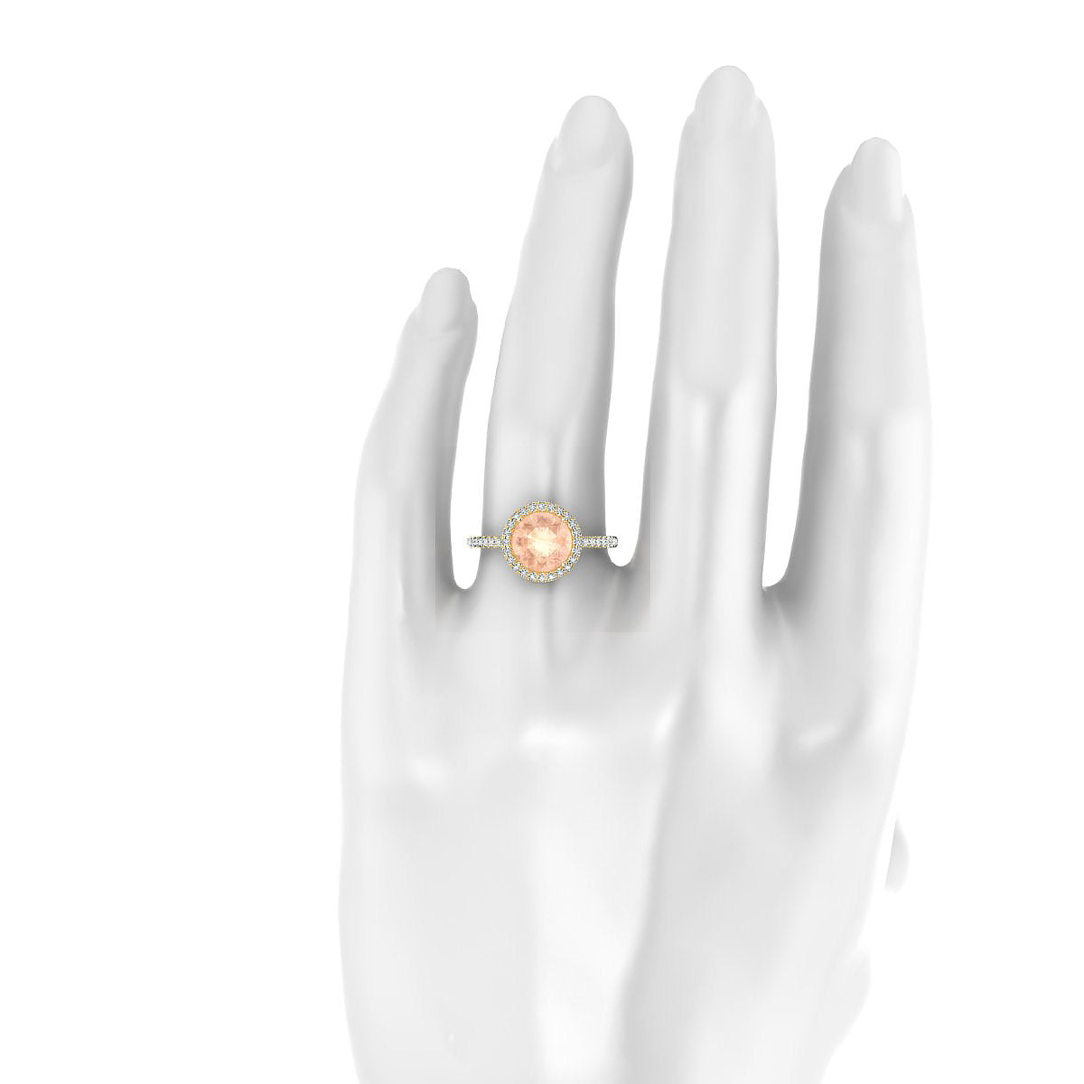 Sunrise | 18k Yellow Gold 8 mm Round Morganite Ring