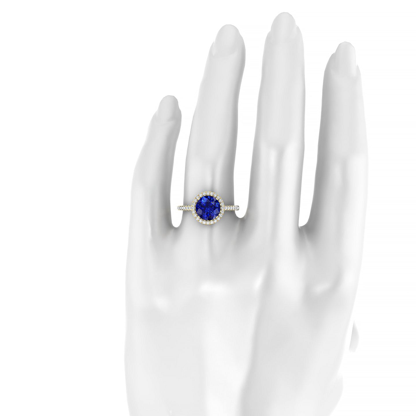 Sunrise | 18k Yellow Gold 8 mm Round Sapphire Ring