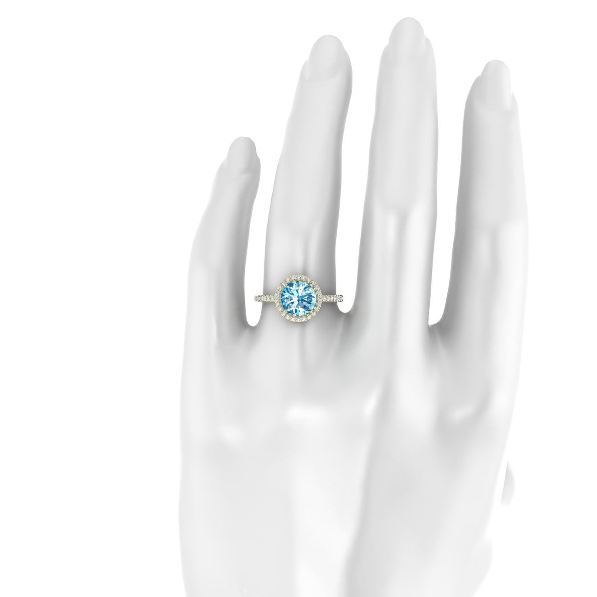 Sunrise | 18k Yellow Gold 8 mm Round Topaz Ring