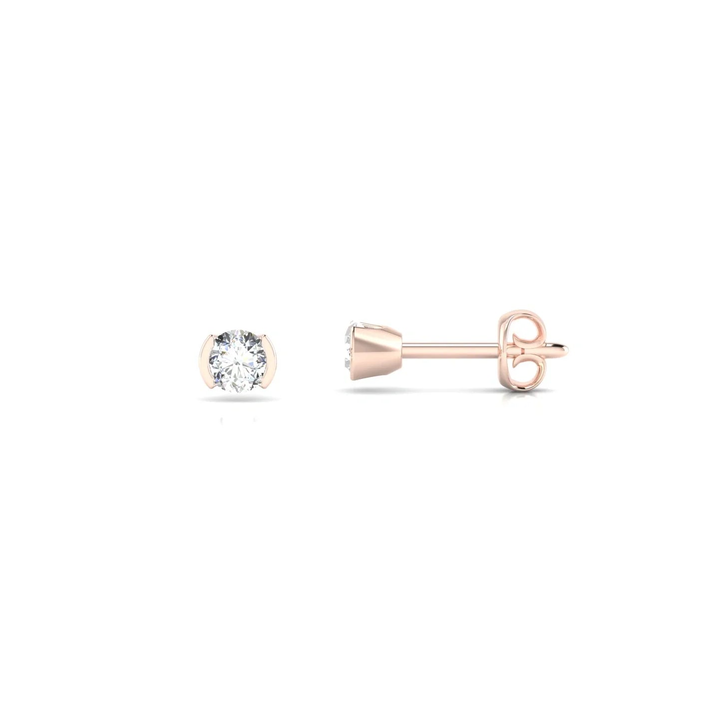 Suspense | 18k Rose Gold 3 mm Round Diamond Earrings