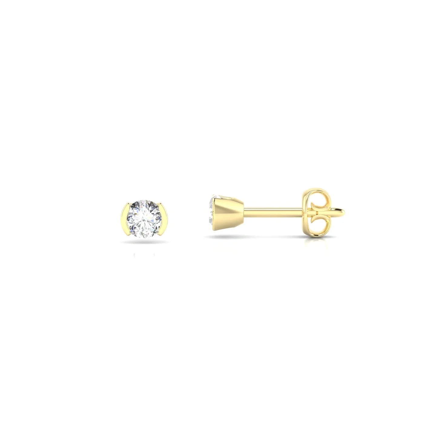 Suspense | 18k Yellow Gold 3 mm Round Diamond Earrings