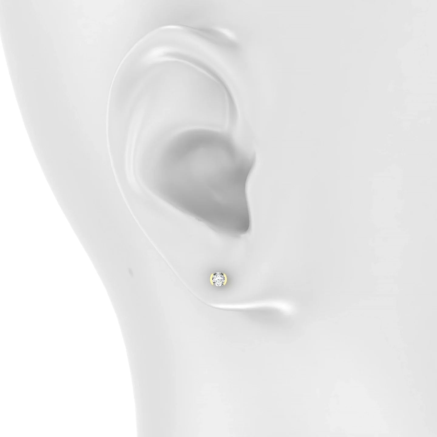 Suspense | 18k Yellow Gold 3 mm Round Diamond Earrings