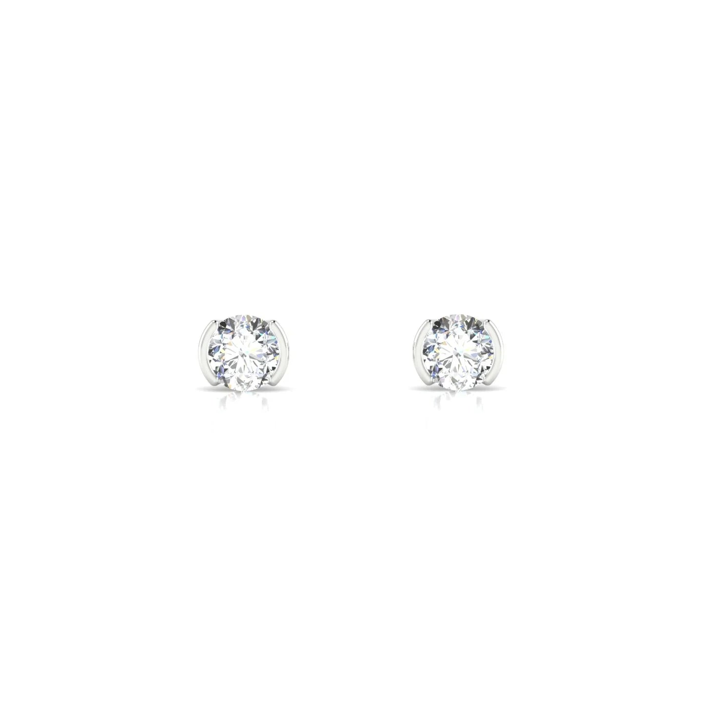 Suspense | 18k White Gold 3.7 mm Round Diamond Earrings