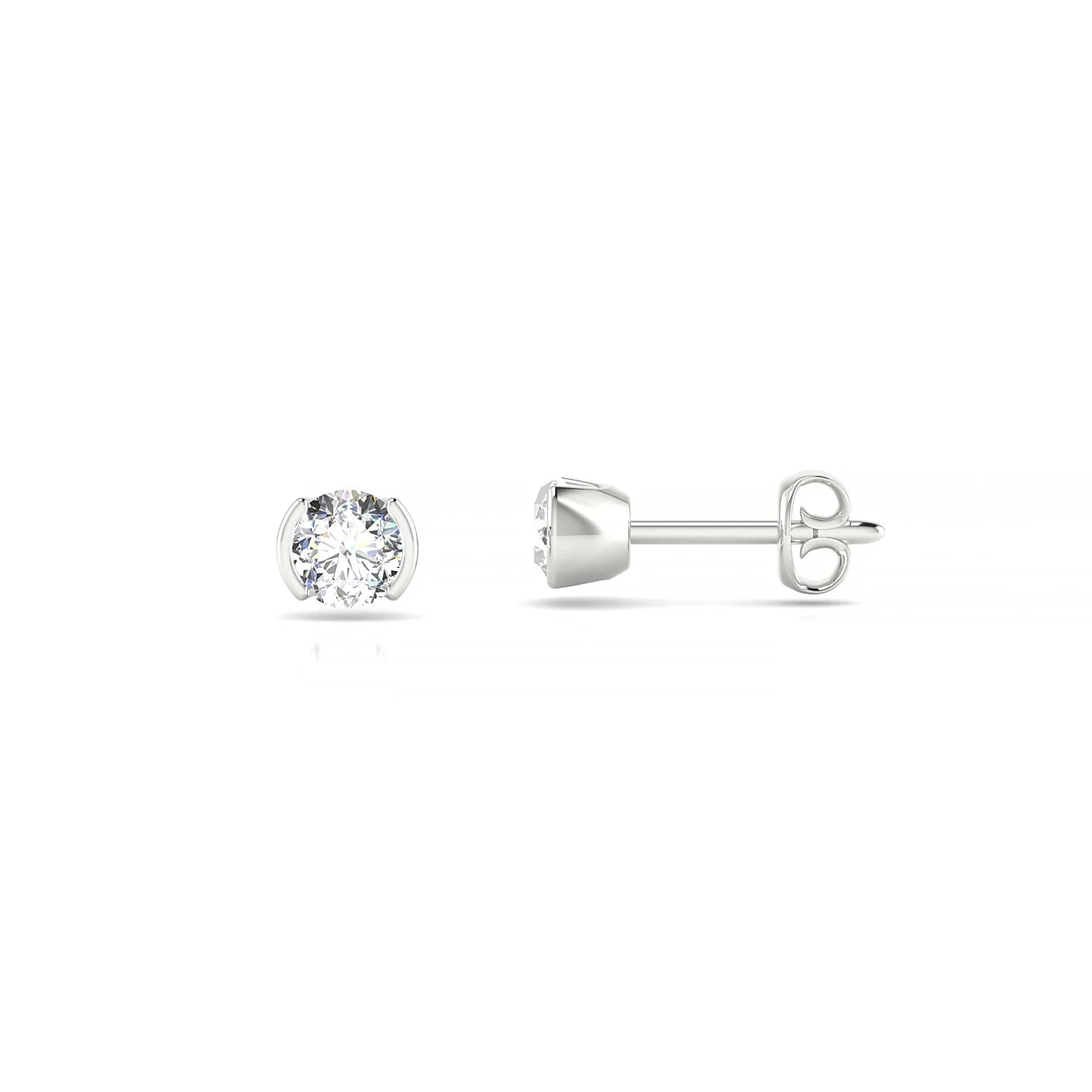 Suspense | 18k White Gold 3.7 mm Round Diamond Earrings