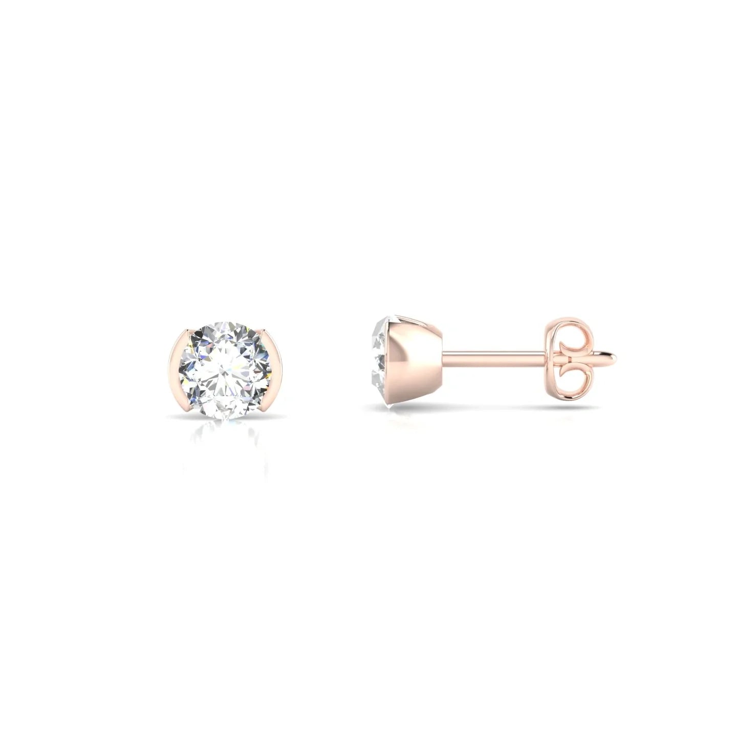 Suspense | 18k Rose Gold 4.2 mm Round Diamond Earrings