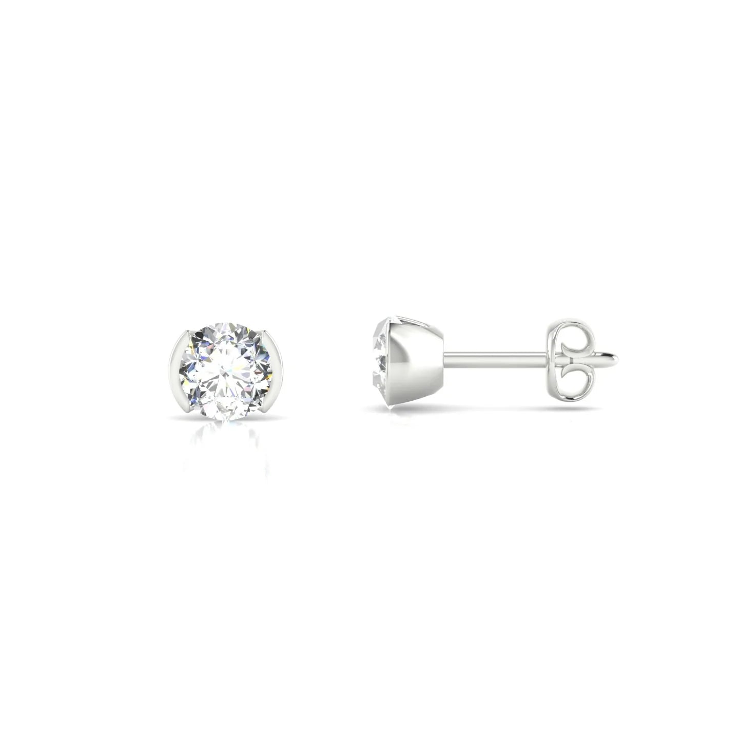Suspense | 18k White Gold 4.2 mm Round Diamond Earrings