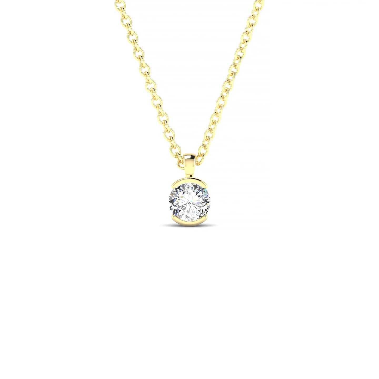 Suspense | 18k Yellow Gold 3.7 mm Round Diamond Pendant