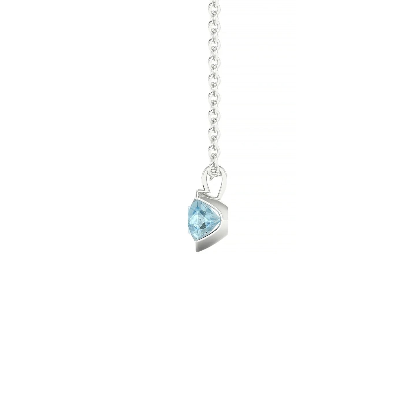Suspense | 18k White Gold 4.5 mm Round Aquamarine Pendant