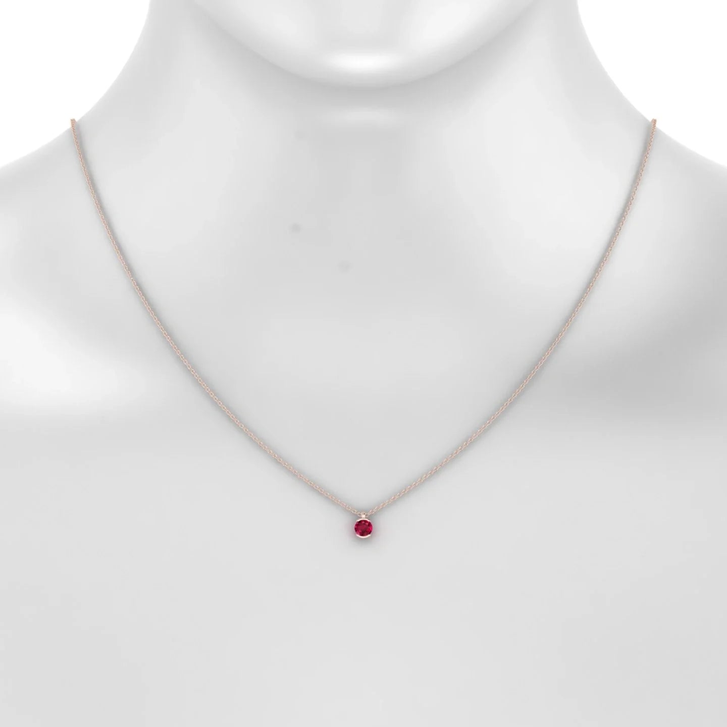 Suspense | 18k Rose Gold 4.5 mm Round Ruby Pendant