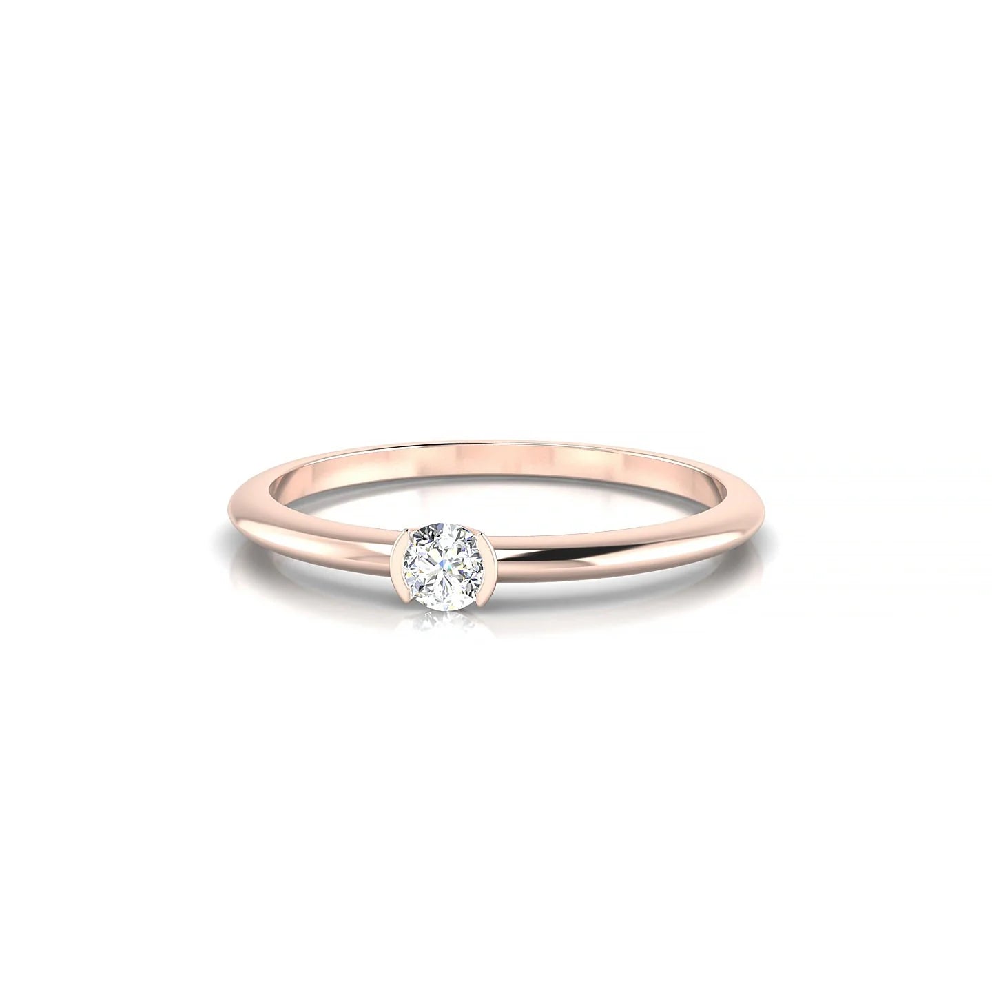 Suspense | 18k Rose Gold 3 mm Round Diamond Ring