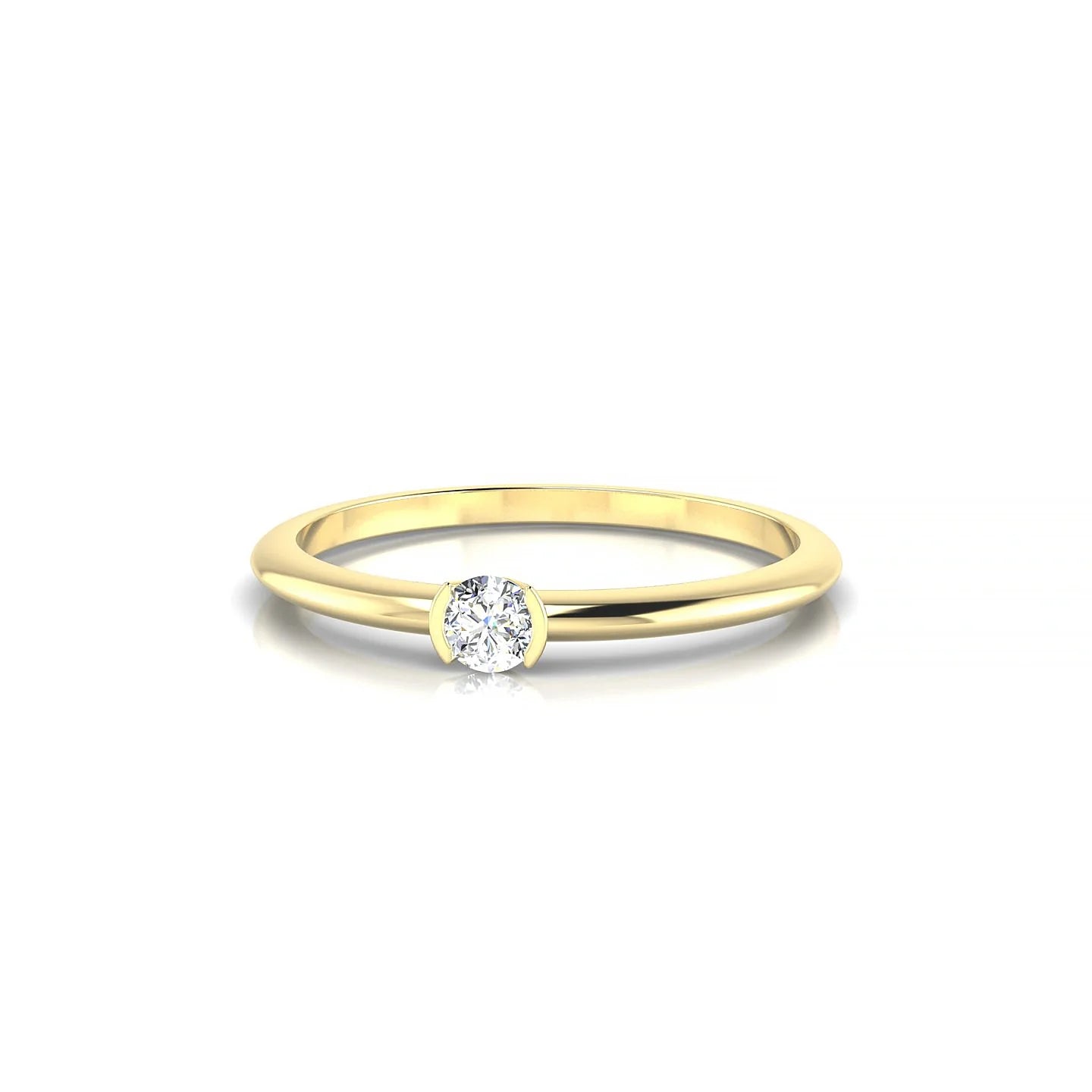 Suspense | 18k Yellow Gold 3 mm Round Diamond Ring
