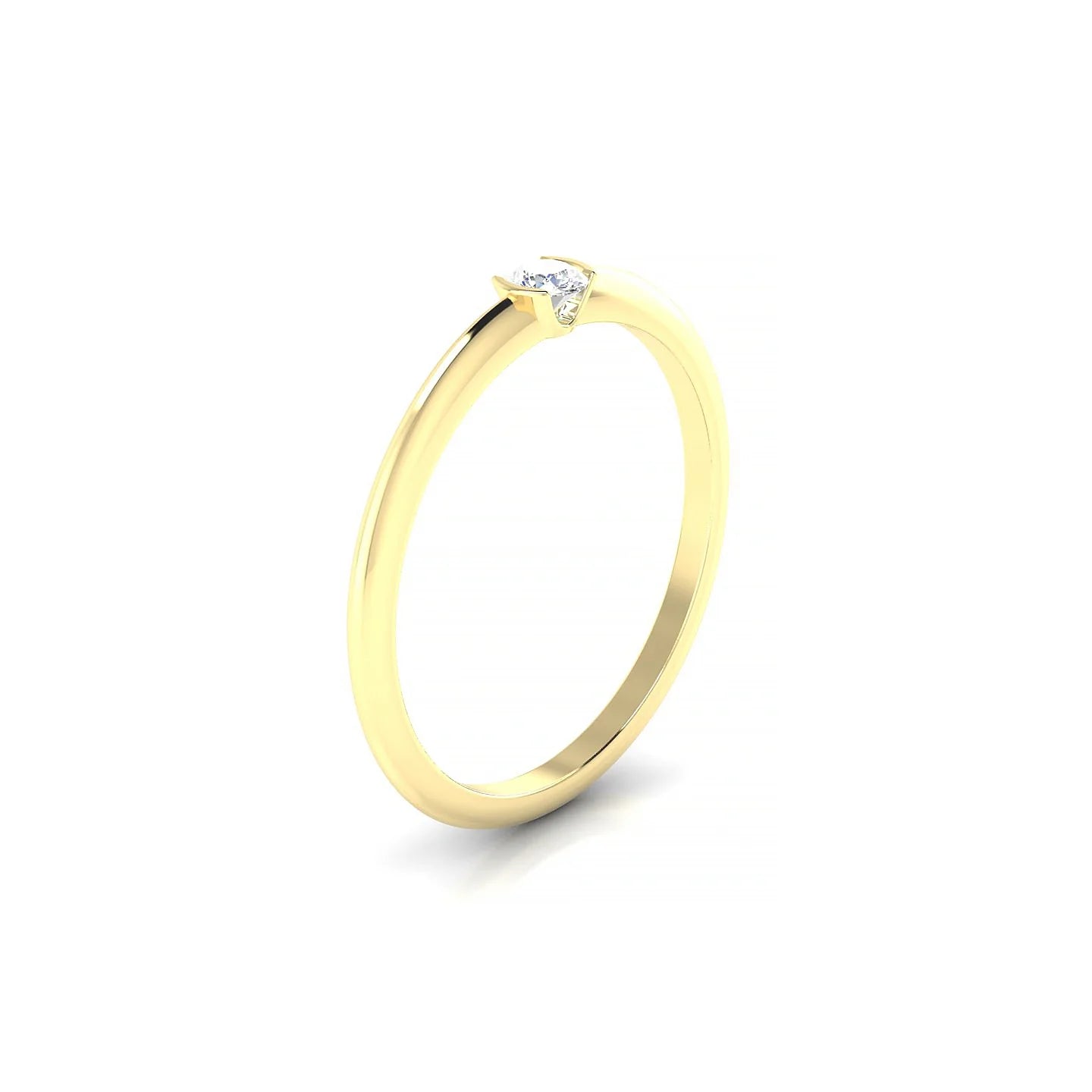 Suspense | 18k Yellow Gold 3 mm Round Diamond Ring