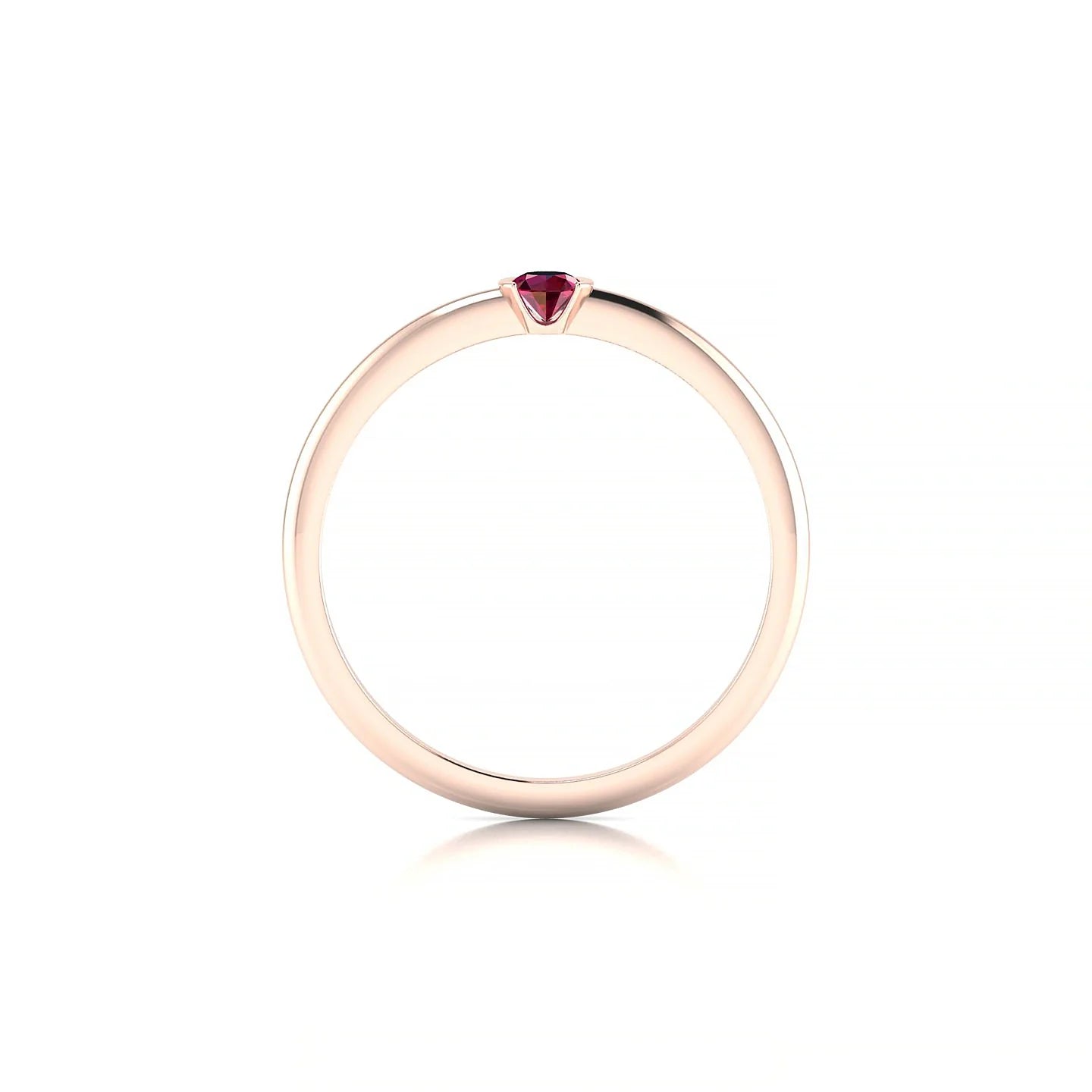 Suspense | 18k Rose Gold 3 mm Round Ruby Ring