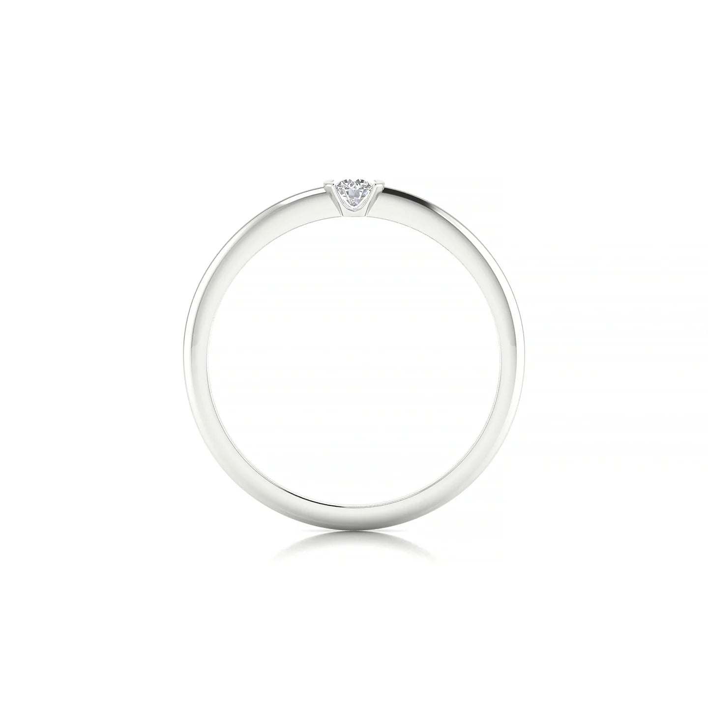Suspense | 18k White Gold 3 mm Round Diamond Ring
