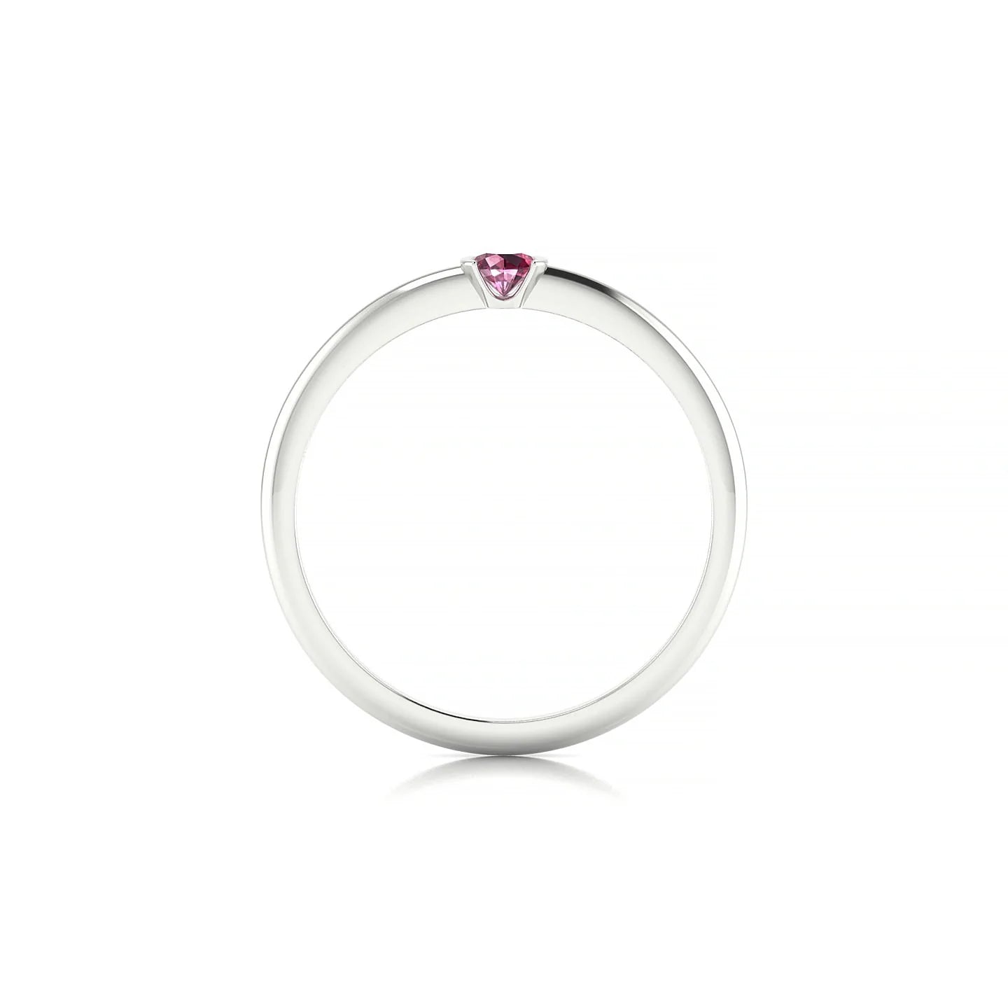 Suspense | 18k White Gold 3 mm Round Rhodolite Ring