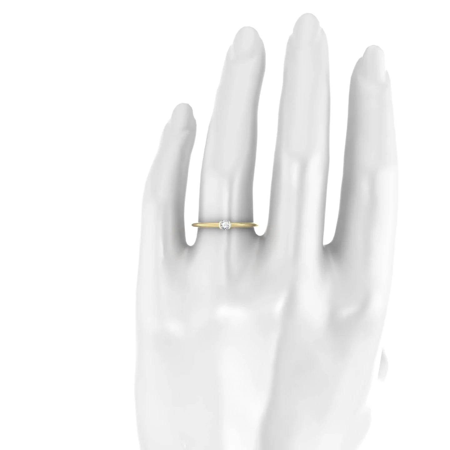 Suspense | 18k Yellow Gold 3 mm Round Diamond Ring