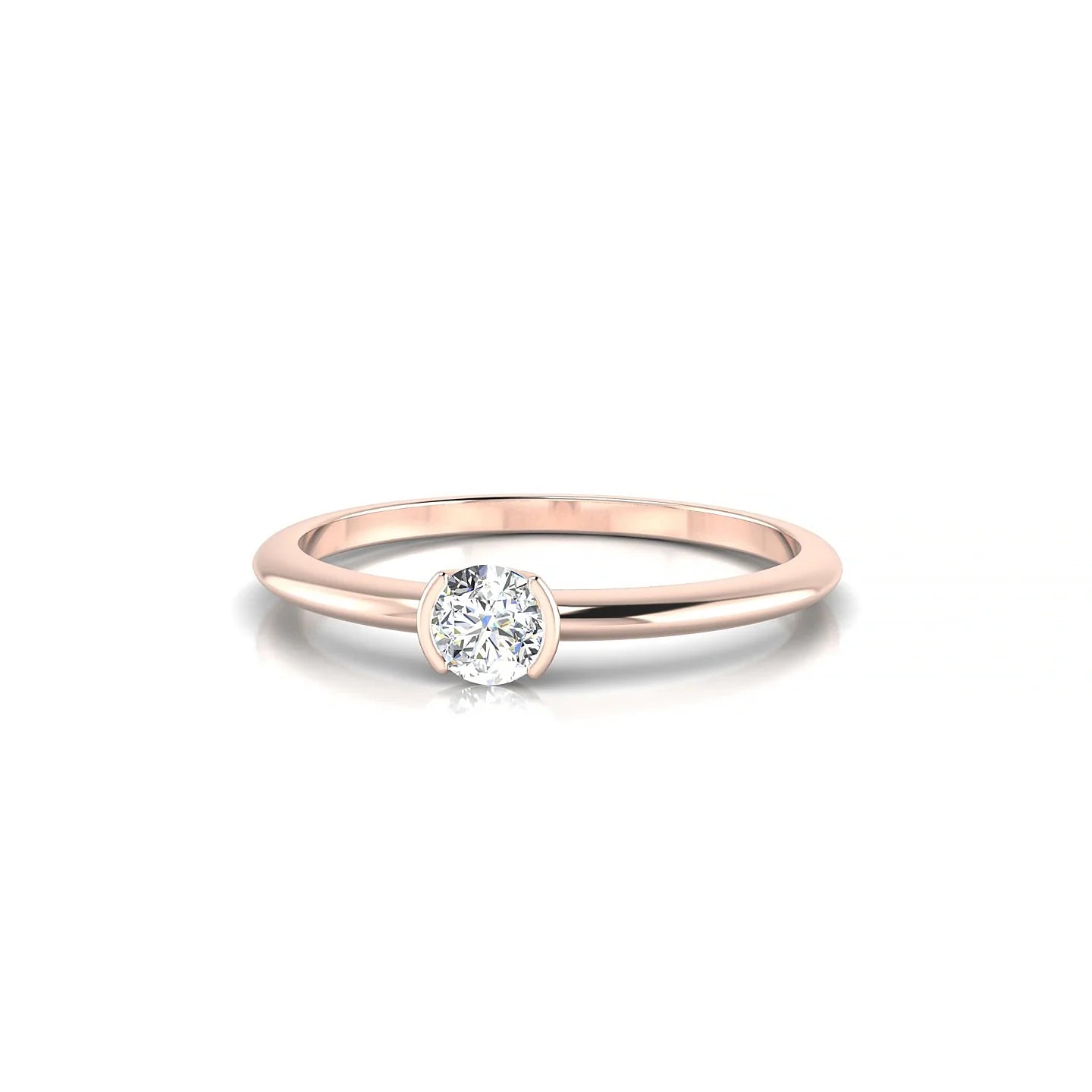 Suspense | 18k Rose Gold 3.7 mm Round Diamond Ring