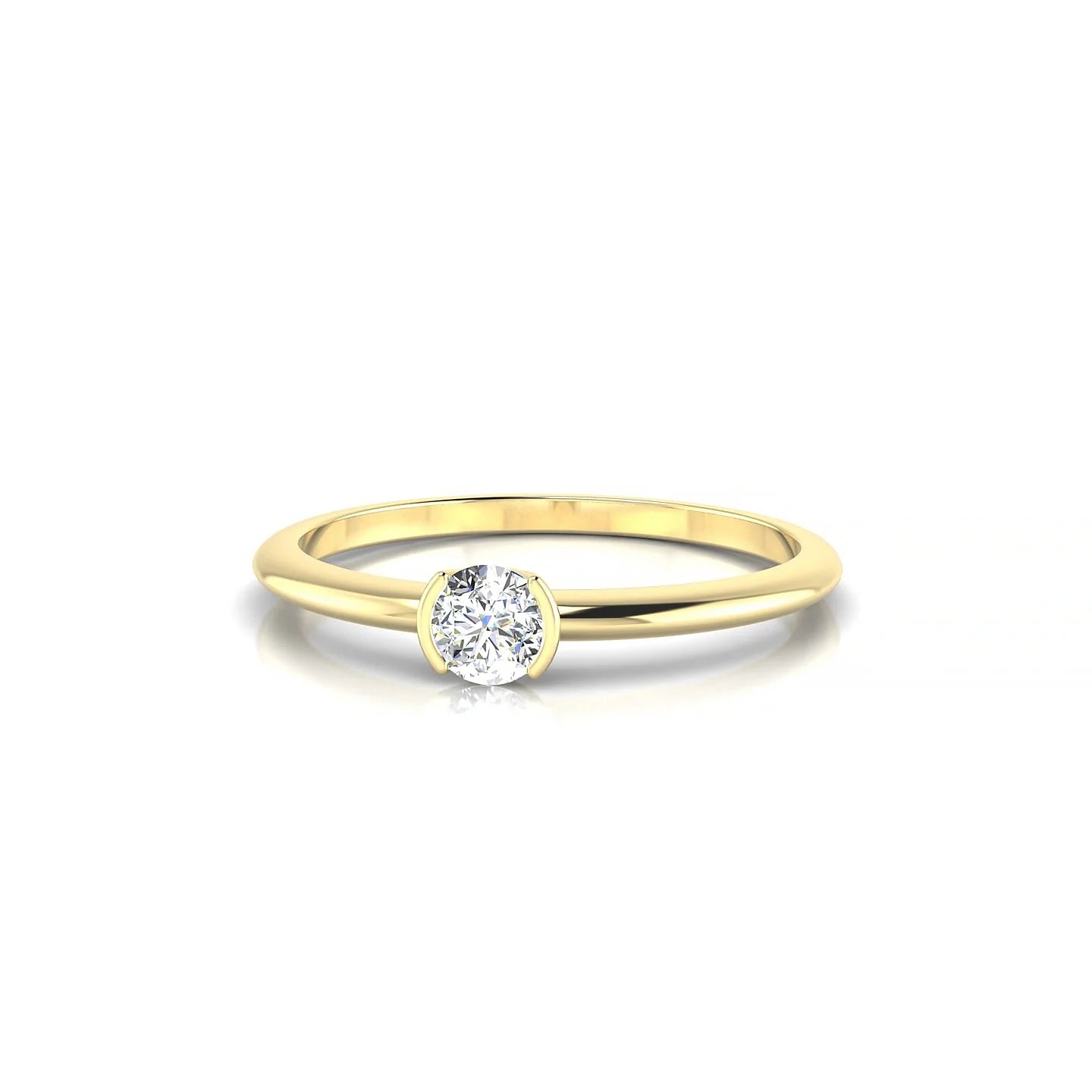 Suspense | 18k Yellow Gold 3.7 mm Round Diamond Ring