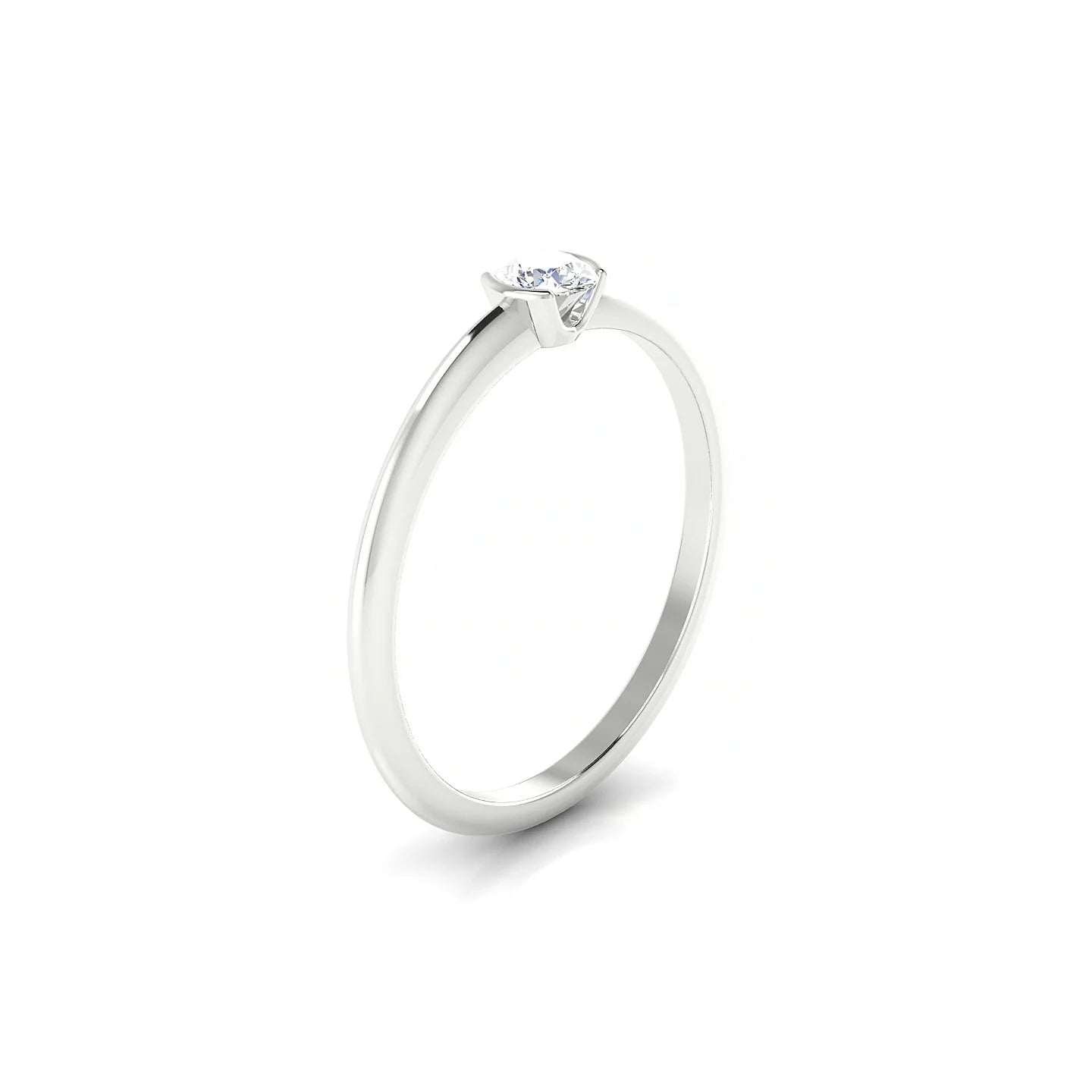 Suspense | 18k White Gold 3.7 mm Round Diamond Ring