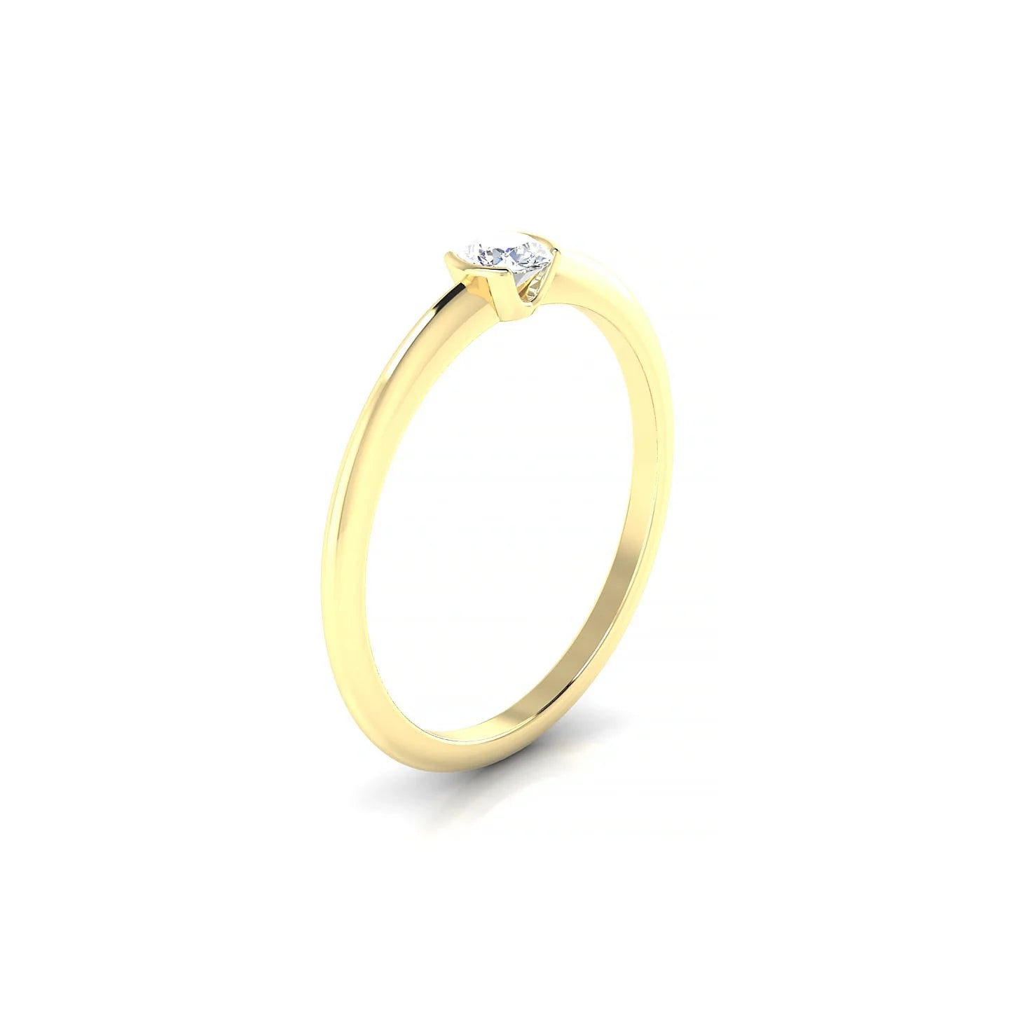 Suspense | 18k Yellow Gold 3.7 mm Round Diamond Ring
