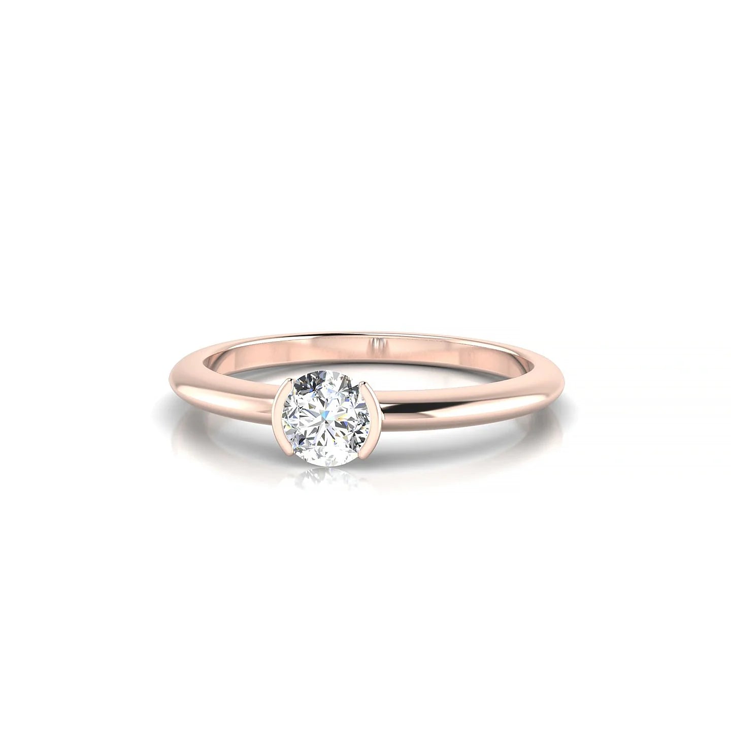 Suspense | 18k Rose Gold 4.2 mm Round Diamond Ring