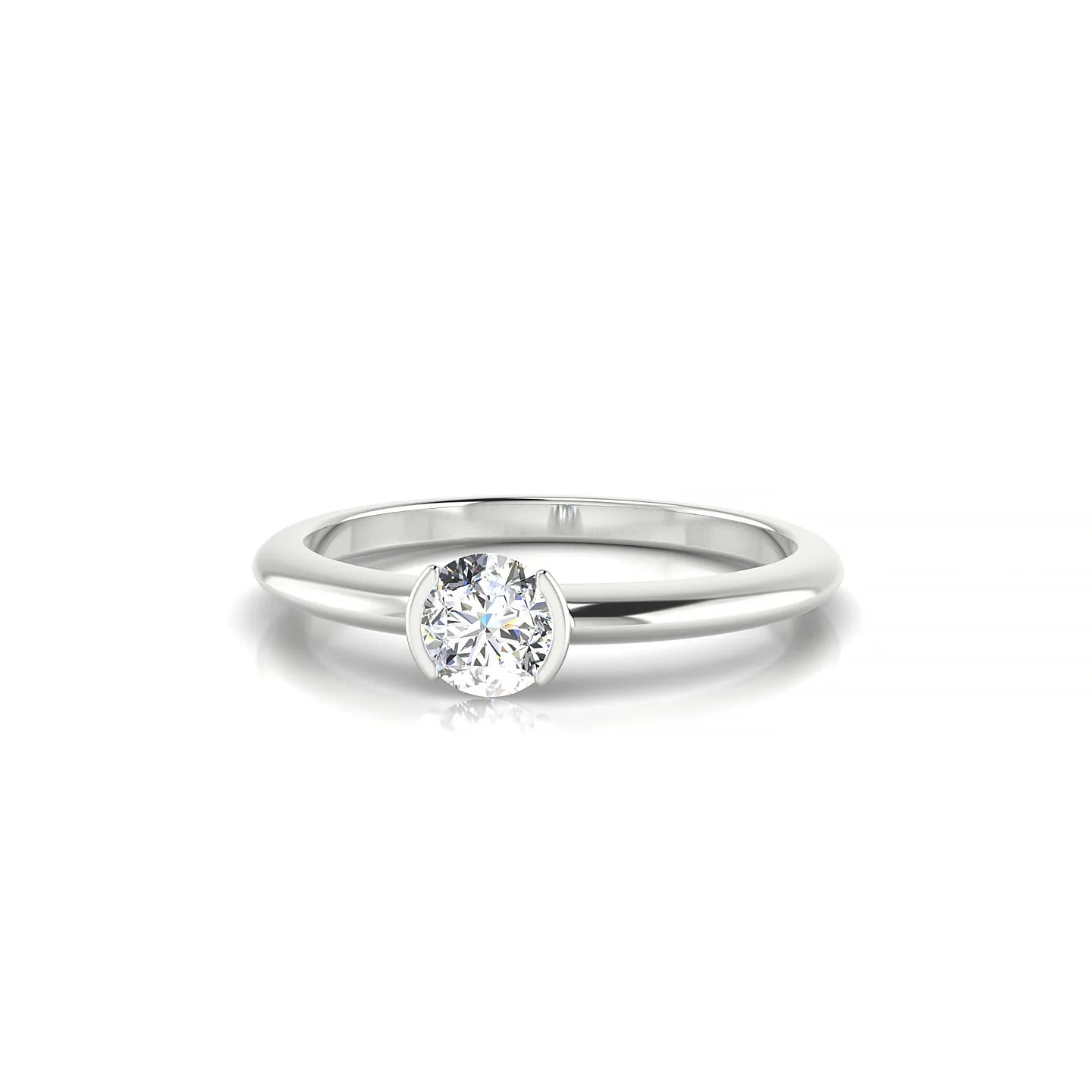 Suspense | 18k White Gold 4.2 mm Round Diamond Ring