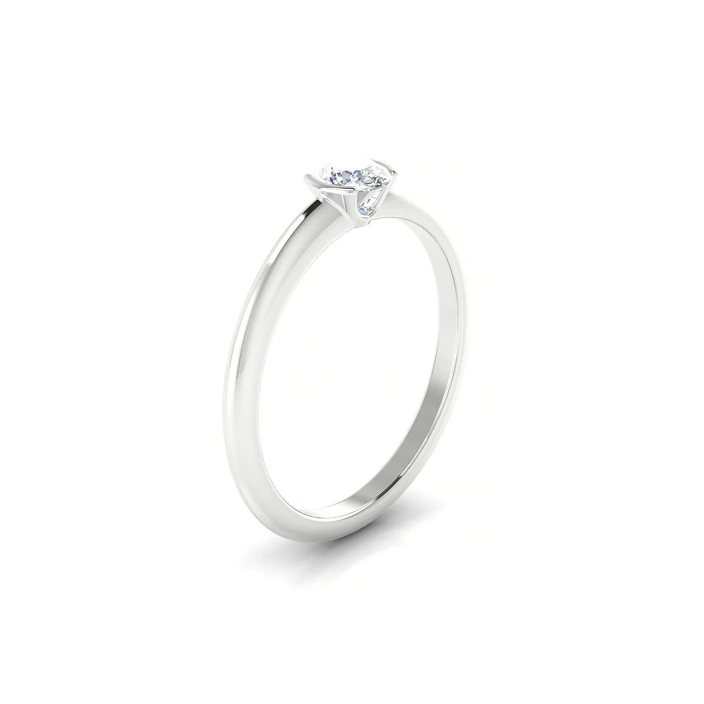 Suspense | 18k White Gold 4.2 mm Round Diamond Ring