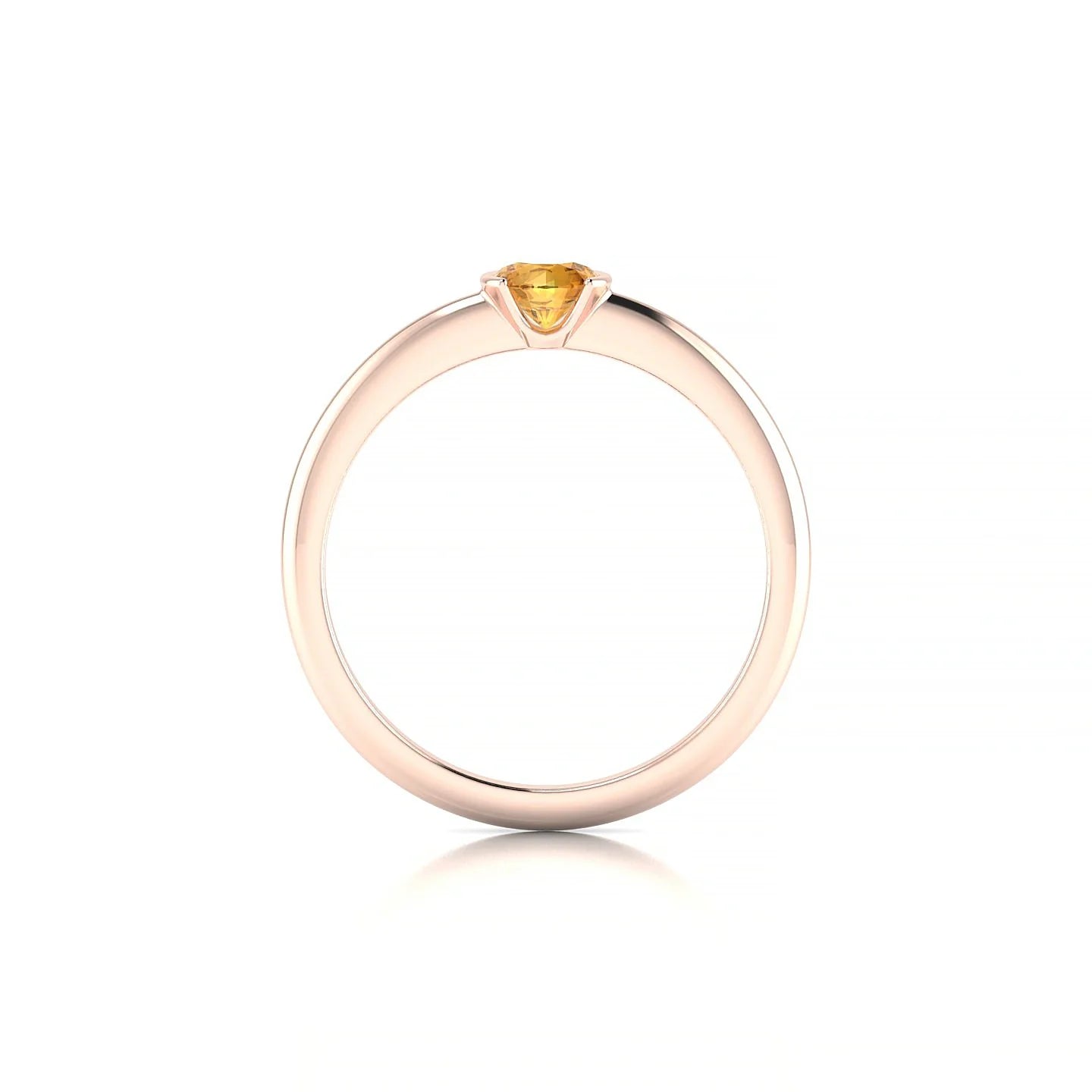 Suspense | 18k Rose Gold 4.5 mm Round Citrine Ring