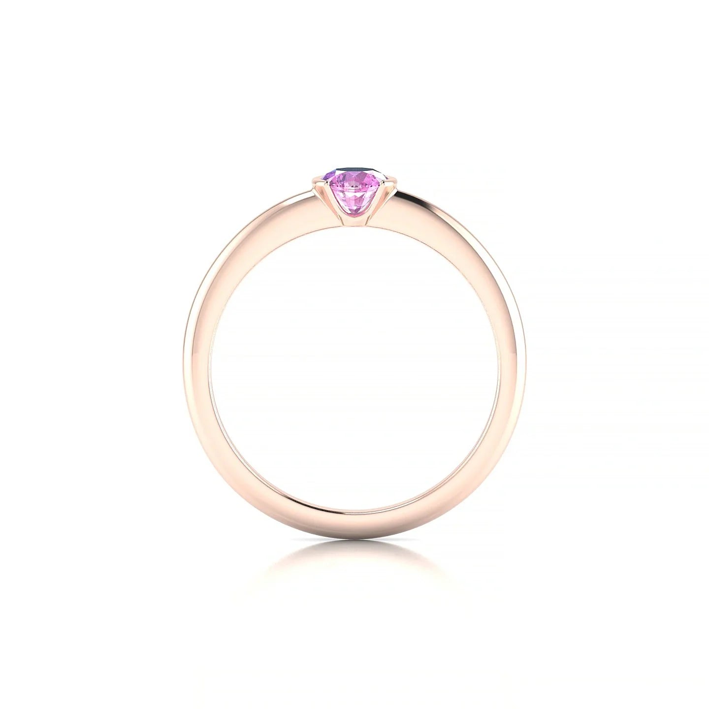 Suspense | 18k Rose Gold 4.5 mm Round Pink Sapphire Ring