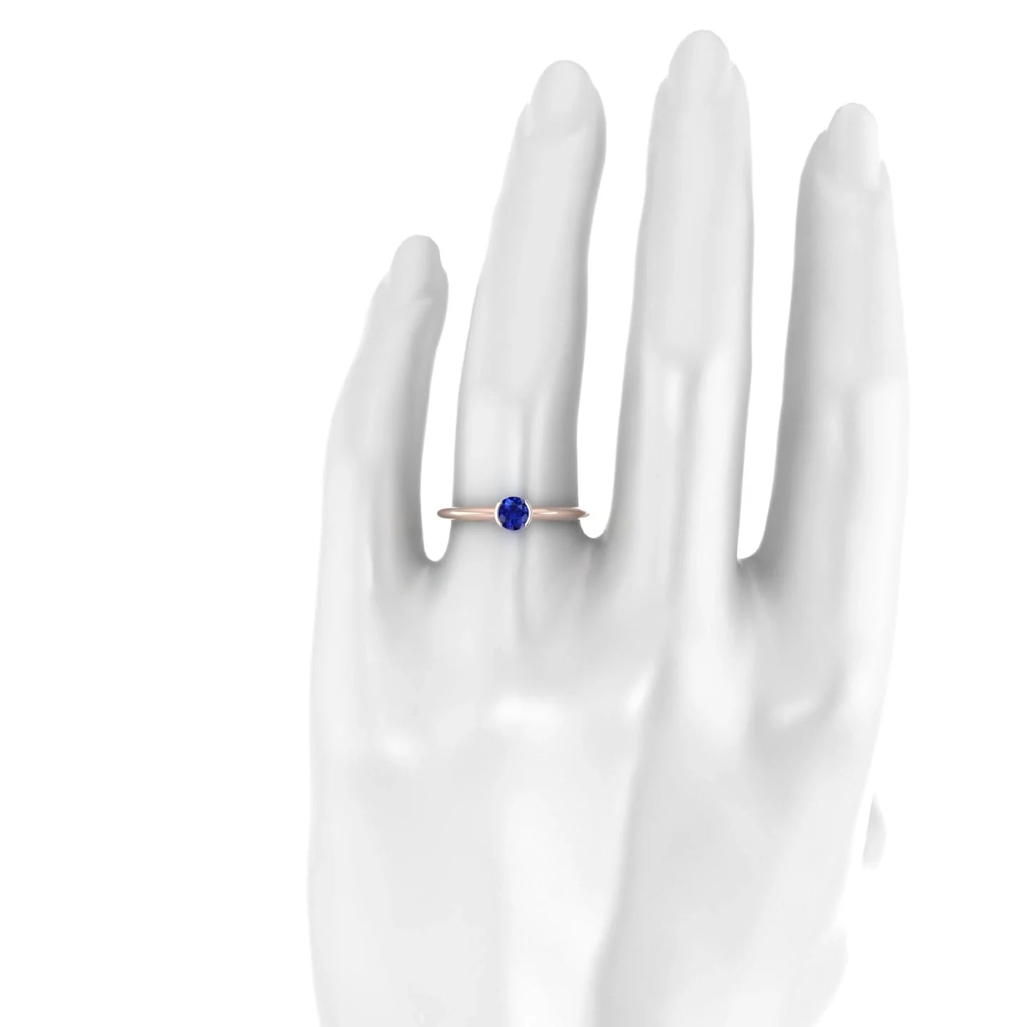 Suspense | 18k Rose Gold 4.5 mm Round Sapphire Ring