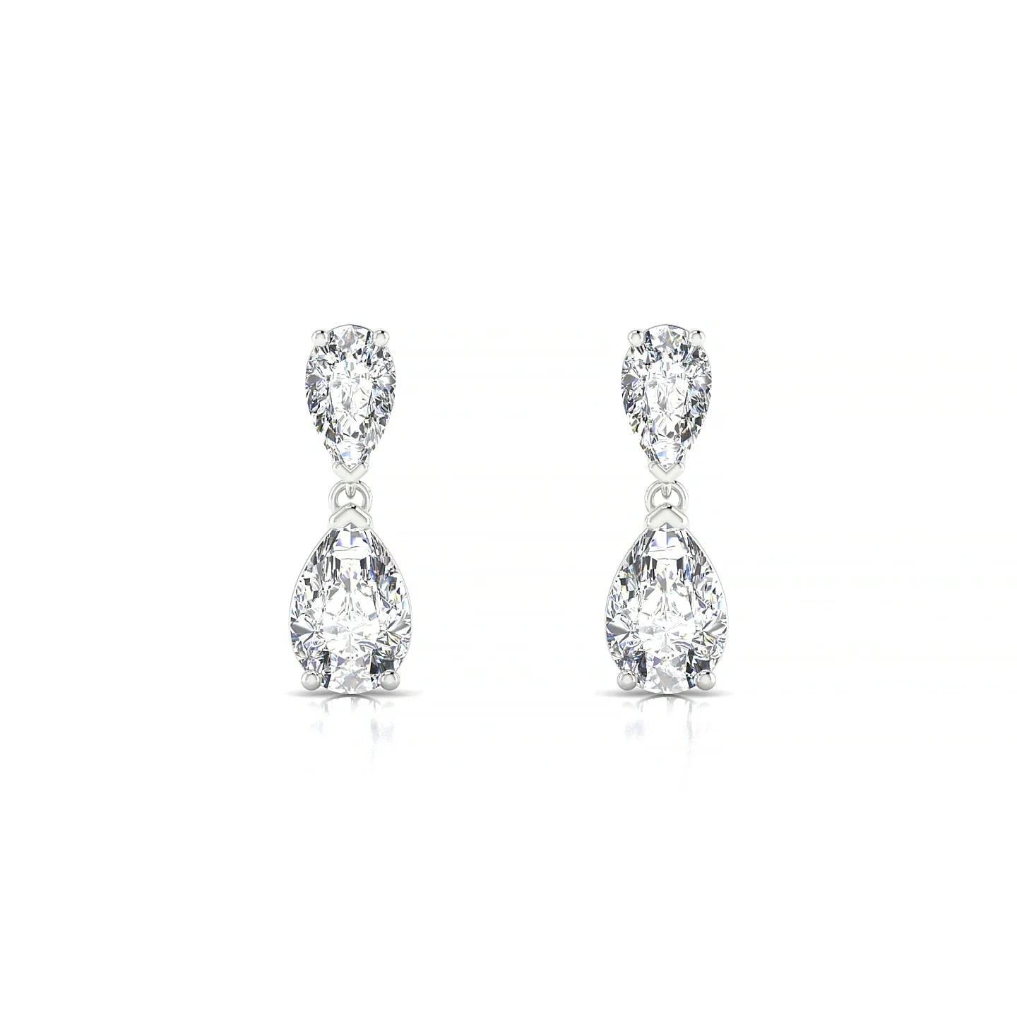 Sway | 18k White Gold 6 x 4 mm Pear Diamond Earrings
