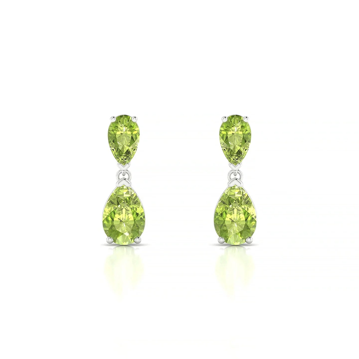 Sway | 18k White Gold 6 x 4 mm Pear Peridot Earrings