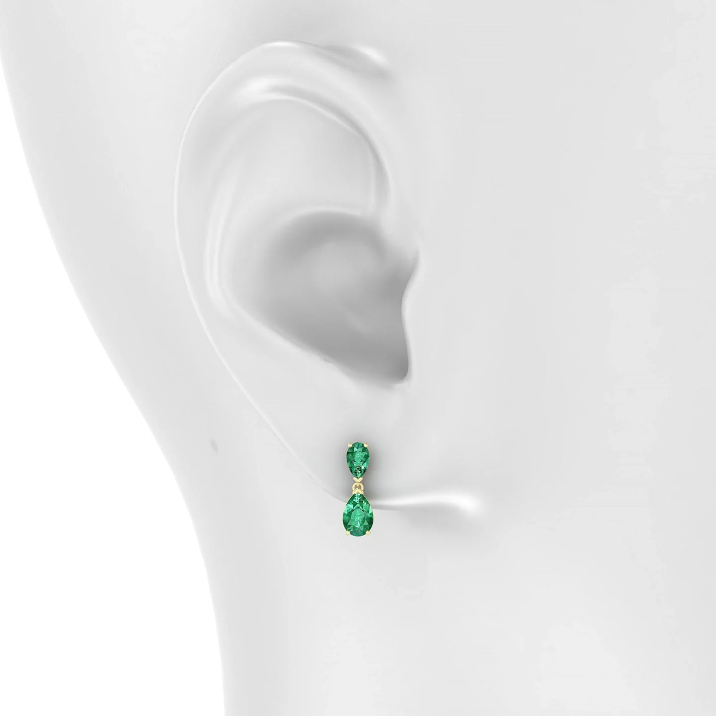 Sway | 18k Yellow Gold 6 x 4 mm Pear Emerald Earrings