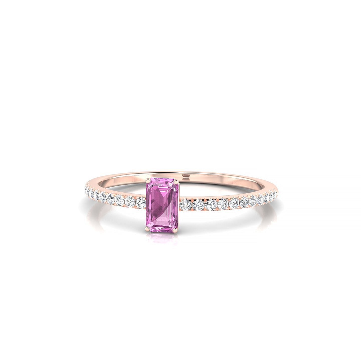 Timeless | 18k Rose Gold 5 x 3 mm Emerald Pink Sapphire Ring