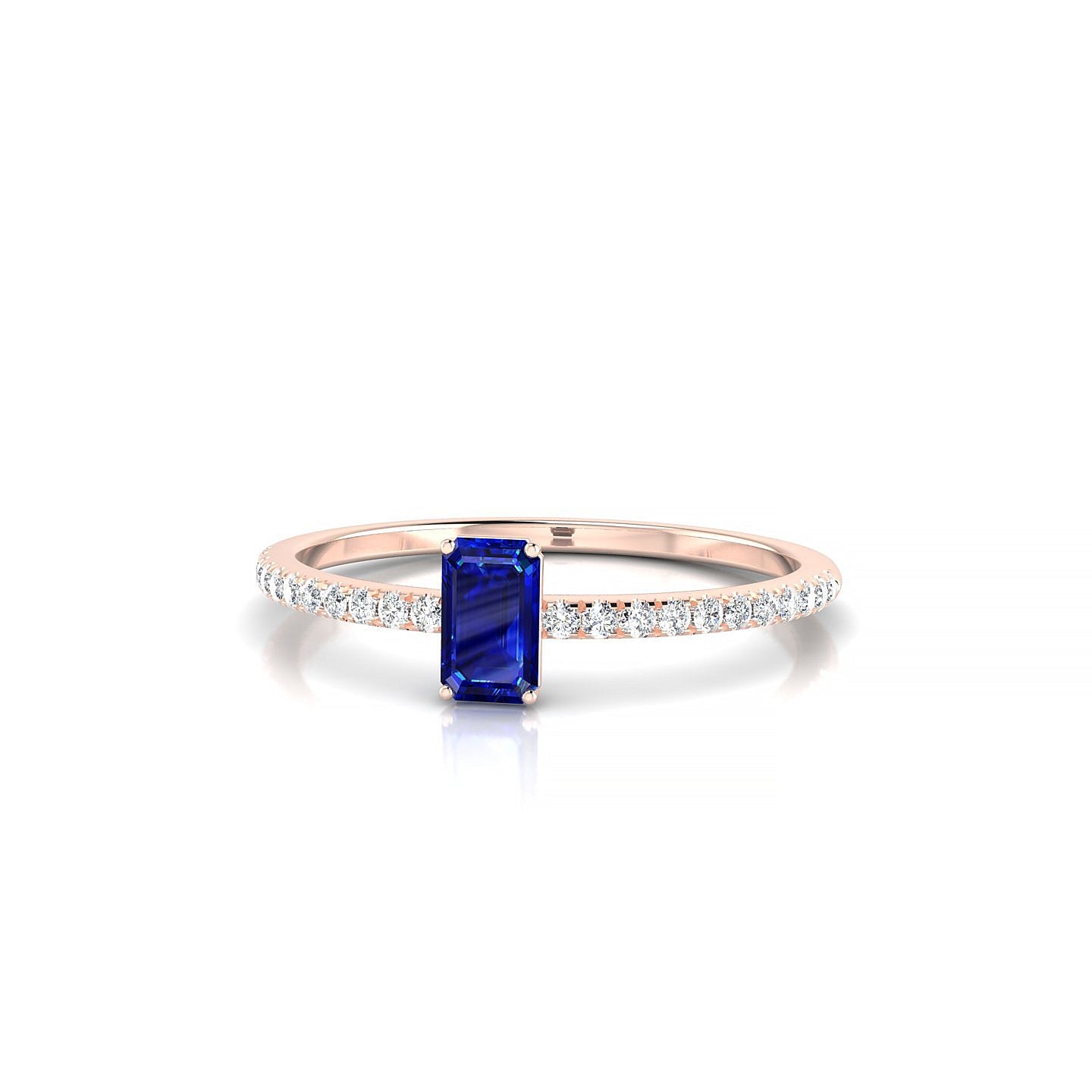 Timeless | 18k Rose Gold 5 x 3 mm Emerald Sapphire Ring
