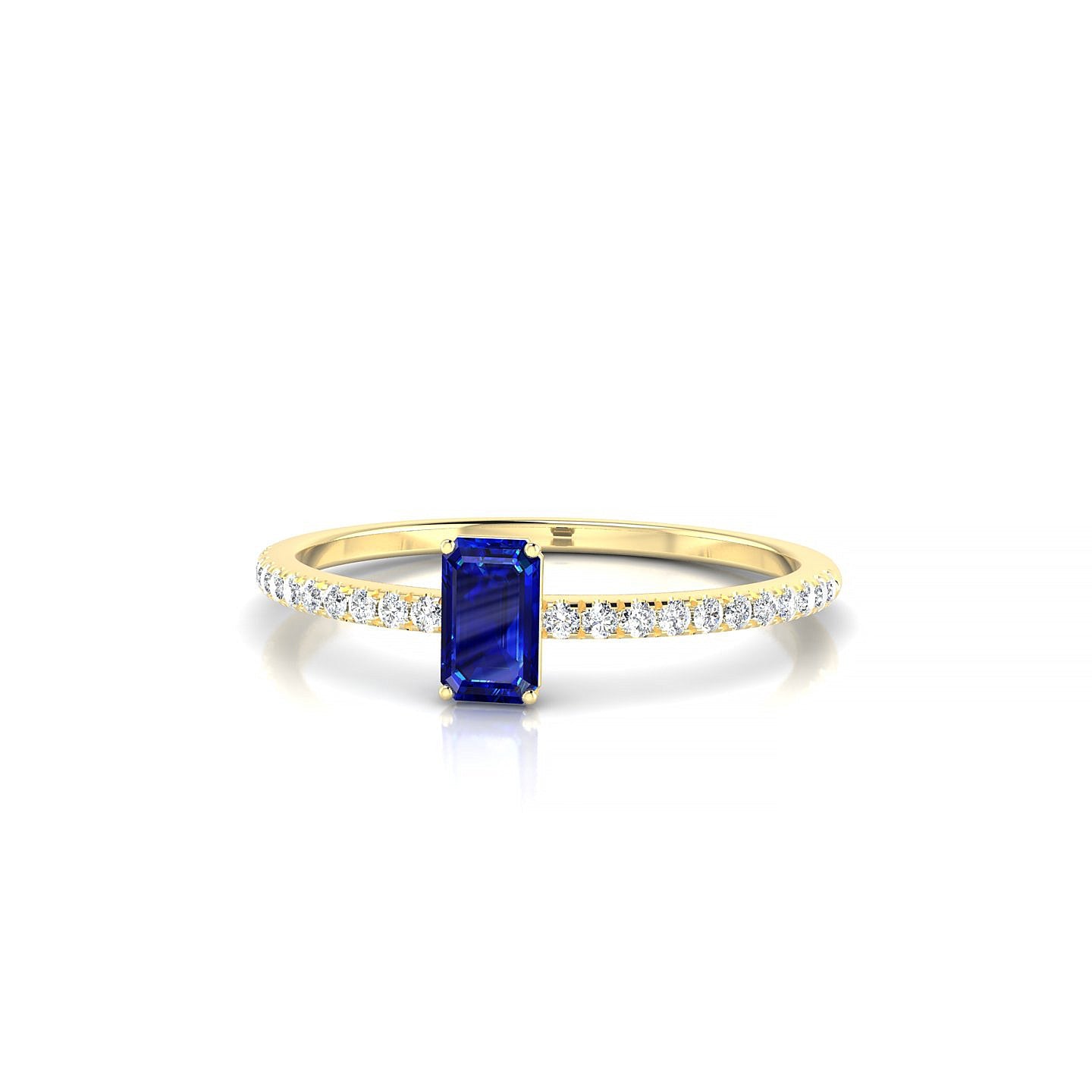 Timeless | 18k Yellow Gold 5 x 3 mm Emerald Sapphire Ring