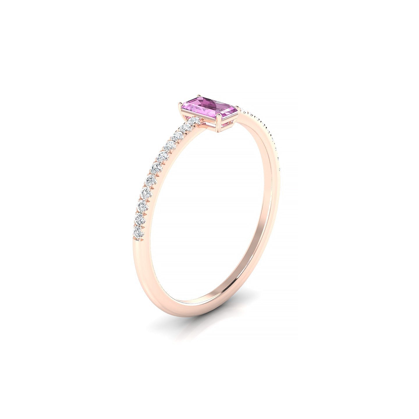 Timeless | 18k Rose Gold 5 x 3 mm Emerald Pink Sapphire Ring